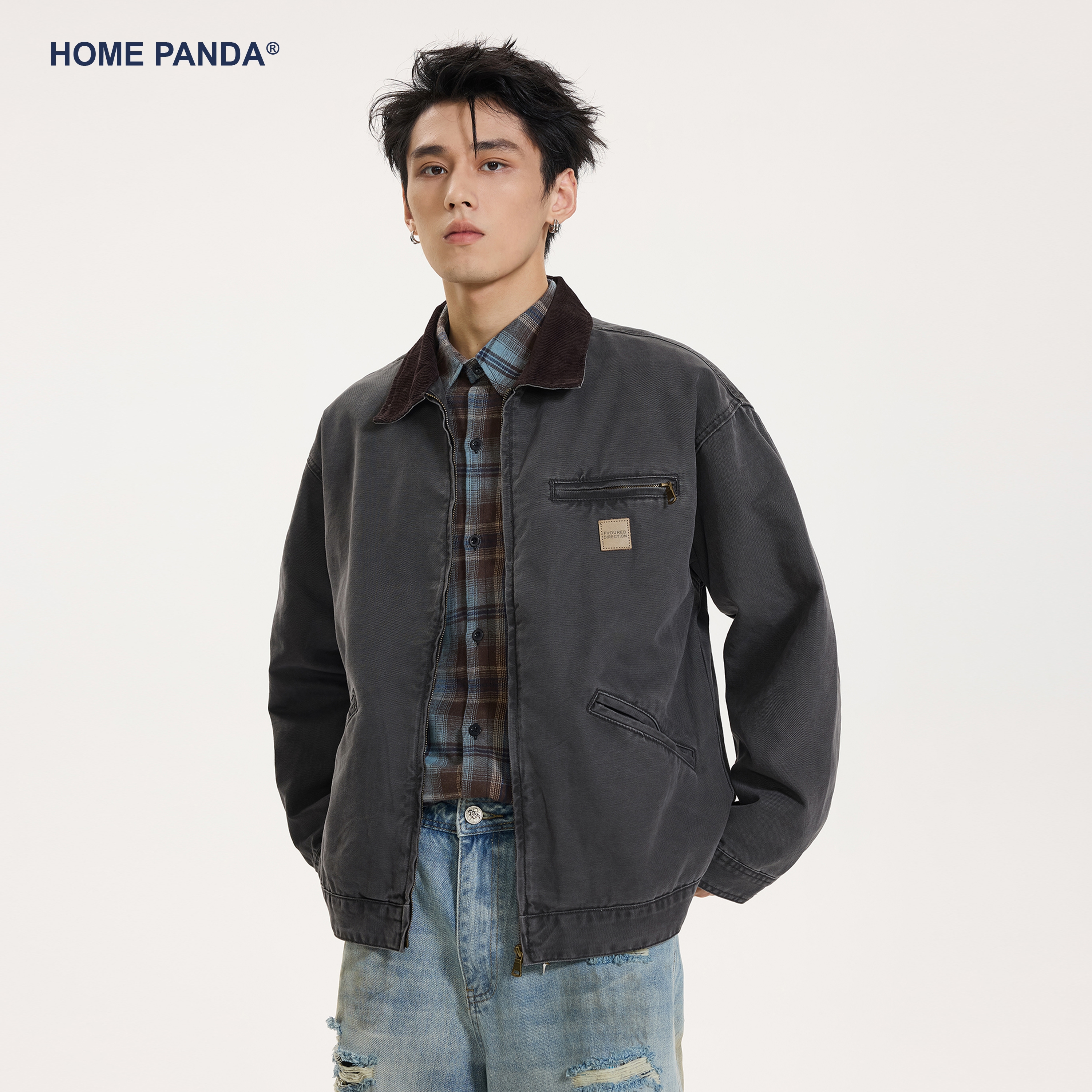 HomePanda底特律翻领工装夹克男