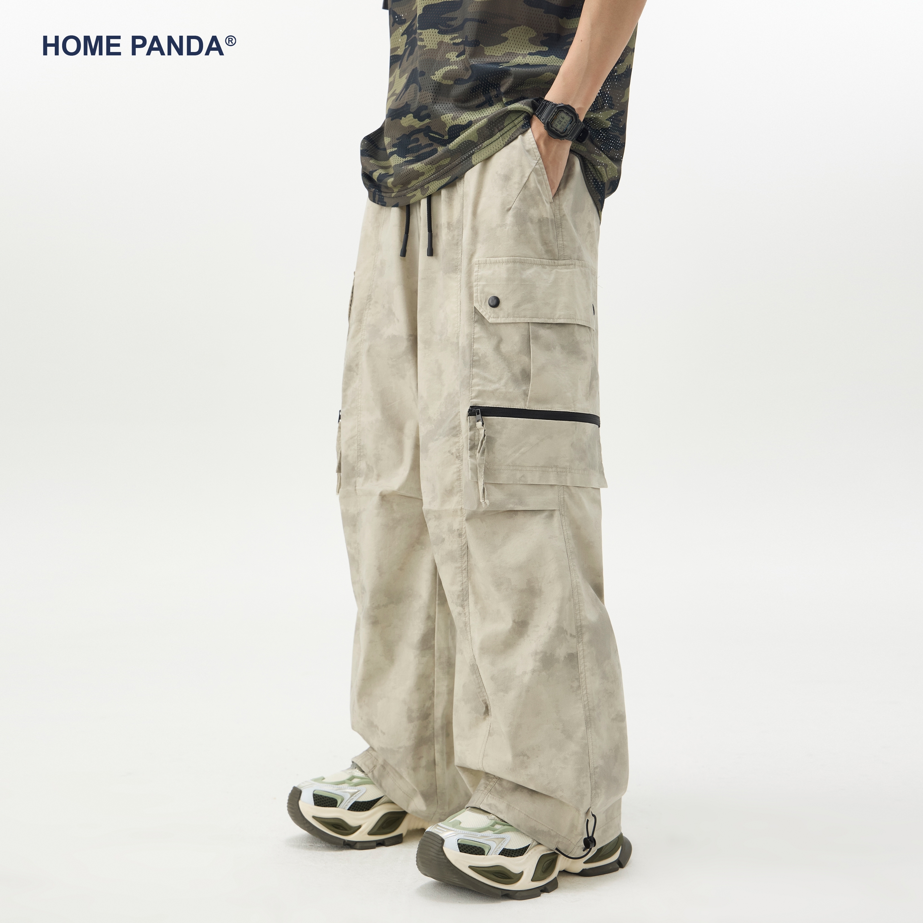 HomePanda迷彩工装休闲裤男