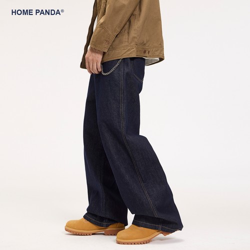 HomePanda原色加绒牛仔裤男秋冬