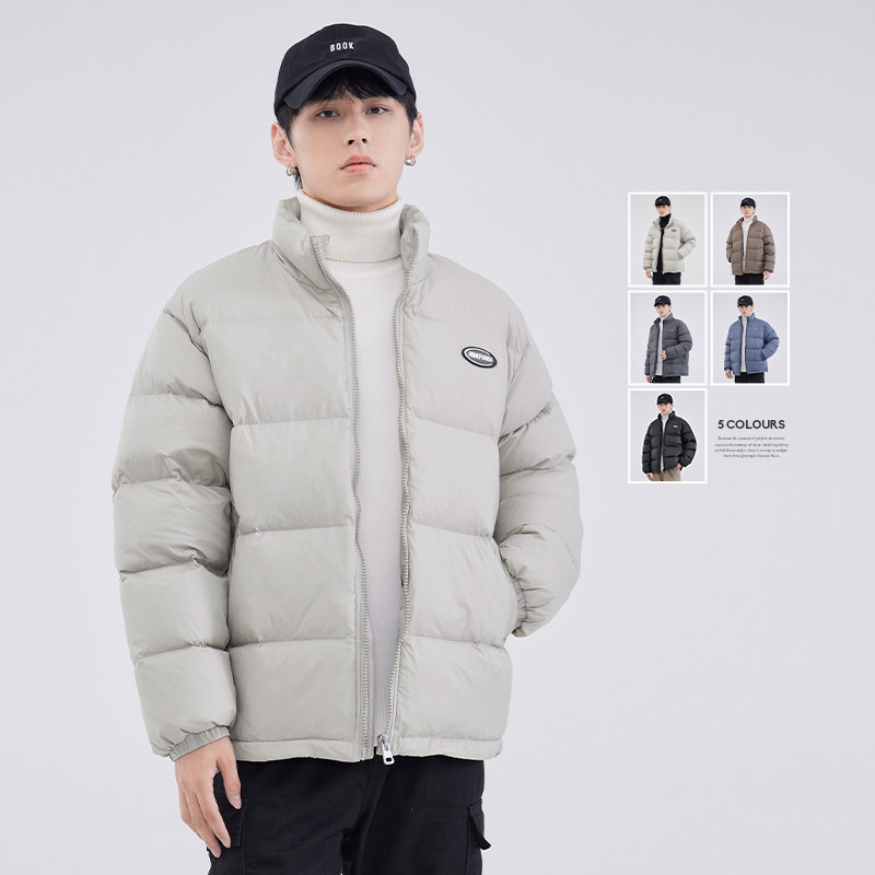 homepanda立领羽绒服男冬季新款宽松潮牌保暖加厚情侣面包服外套