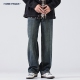 水洗复古休闲阔腿裤 男宽松直筒春秋款 潮 高街牛仔裤 HomePanda美式