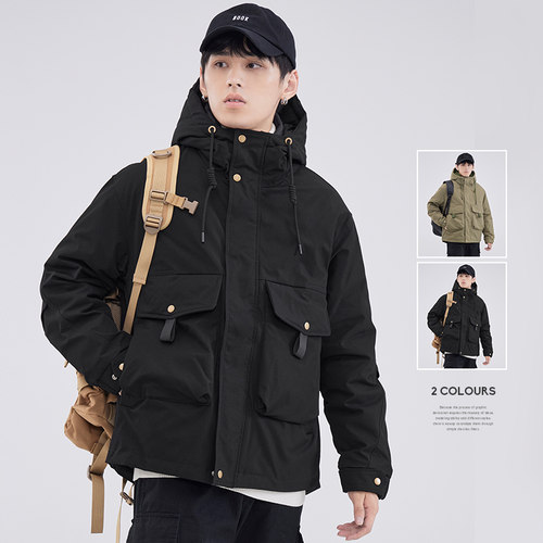 HomePanda冬季连帽羽绒服男宽松