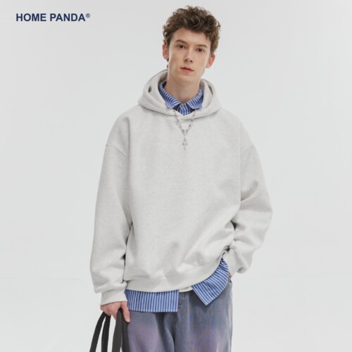 HomePanda重磅纯色连帽卫衣男