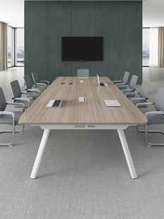 办公会议桌长桌现代简约小型会议室桌椅组合长条桌子大型会客桌椅