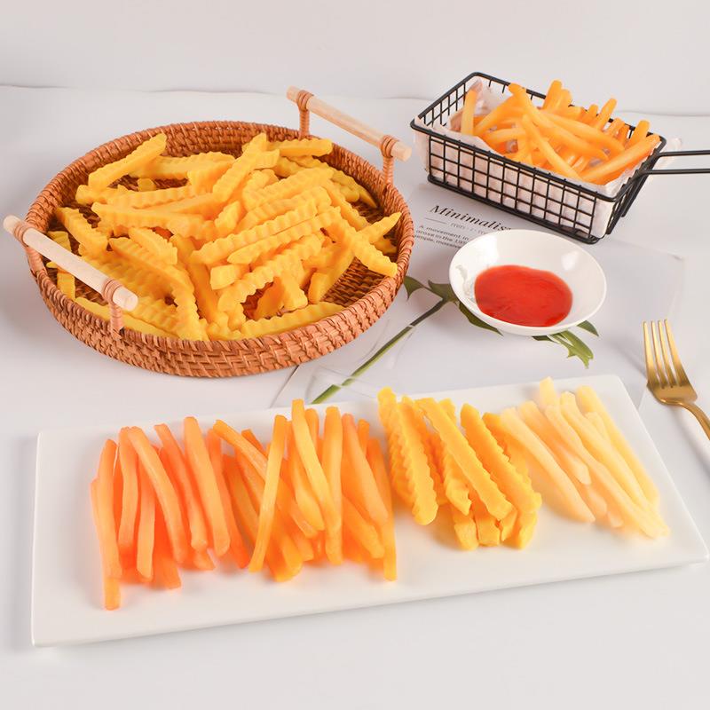 仿真狼牙薯条波浪薯条食品食玩模型仿真食物拍照拍摄道具摆件