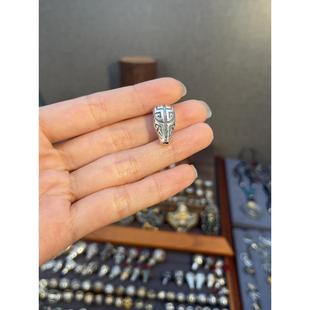 S925纯银回纹三通中文玩配饰精工银串饰三通高端配饰银饰文玩配件