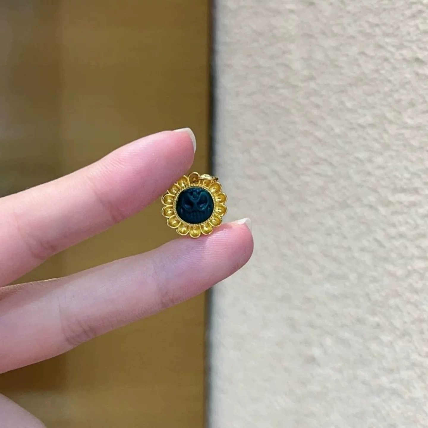 科技松太阳花侧挂925银镀金小滴溜藏式文玩DIY配饰配件新中式百搭