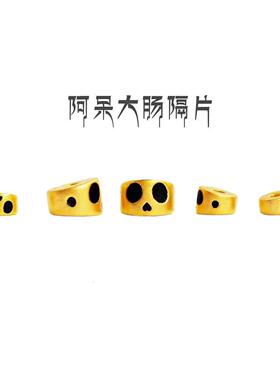 925镀金大肠隔珠阿呆镀金斜切隔片可爱文玩手串diy配饰配件