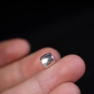 藏式925银实心直切素面款文玩手串配珠配件散珠顶珠腰珠DIY配饰