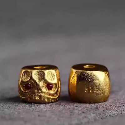 古法金diy尸陀林阿呆隔珠925银