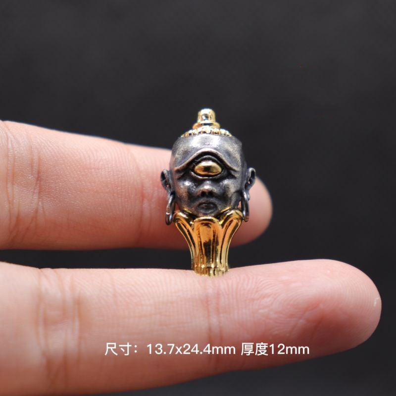 法眼三通925+黄铜工艺保色文玩配饰三通手串配饰复古立体配饰