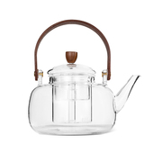 Glasslock多功能覆古木柄玻璃茶壶办公室家俱耐高温玻璃壶
