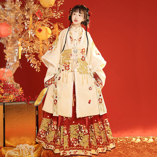 玉指捻_宴龙珠玉 原创明制汉服女2025新款冬季改良长袄马面裙古装