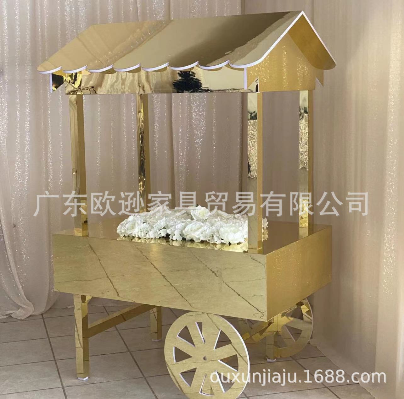 PVC贴亚克力婚庆派对餐车手推车甜品车婚庆道具厂家批发
