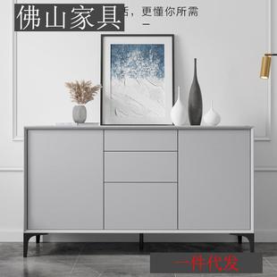 极简岩板餐边柜餐厅现代简约柜子饭厅靠墙柜边柜储物柜玄关柜 意式