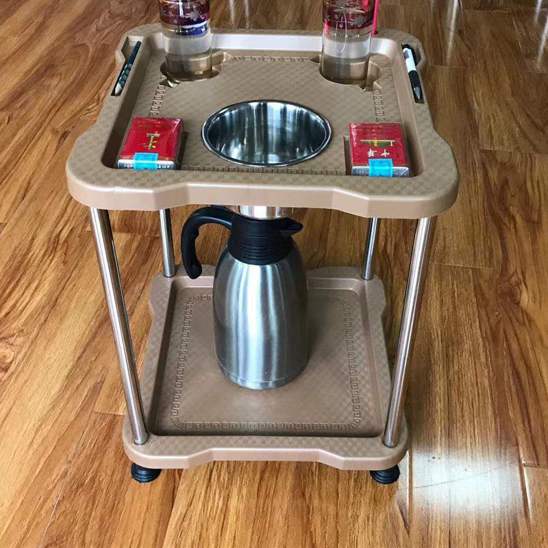 麻将机茶几麻将桌边的小茶桌配套多功能角棋牌室茶楼置物架茶水架
