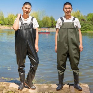 成人下海防水裤 雨衣背带裤 赶海水裤 下田插秧水裤 一体防水服加厚