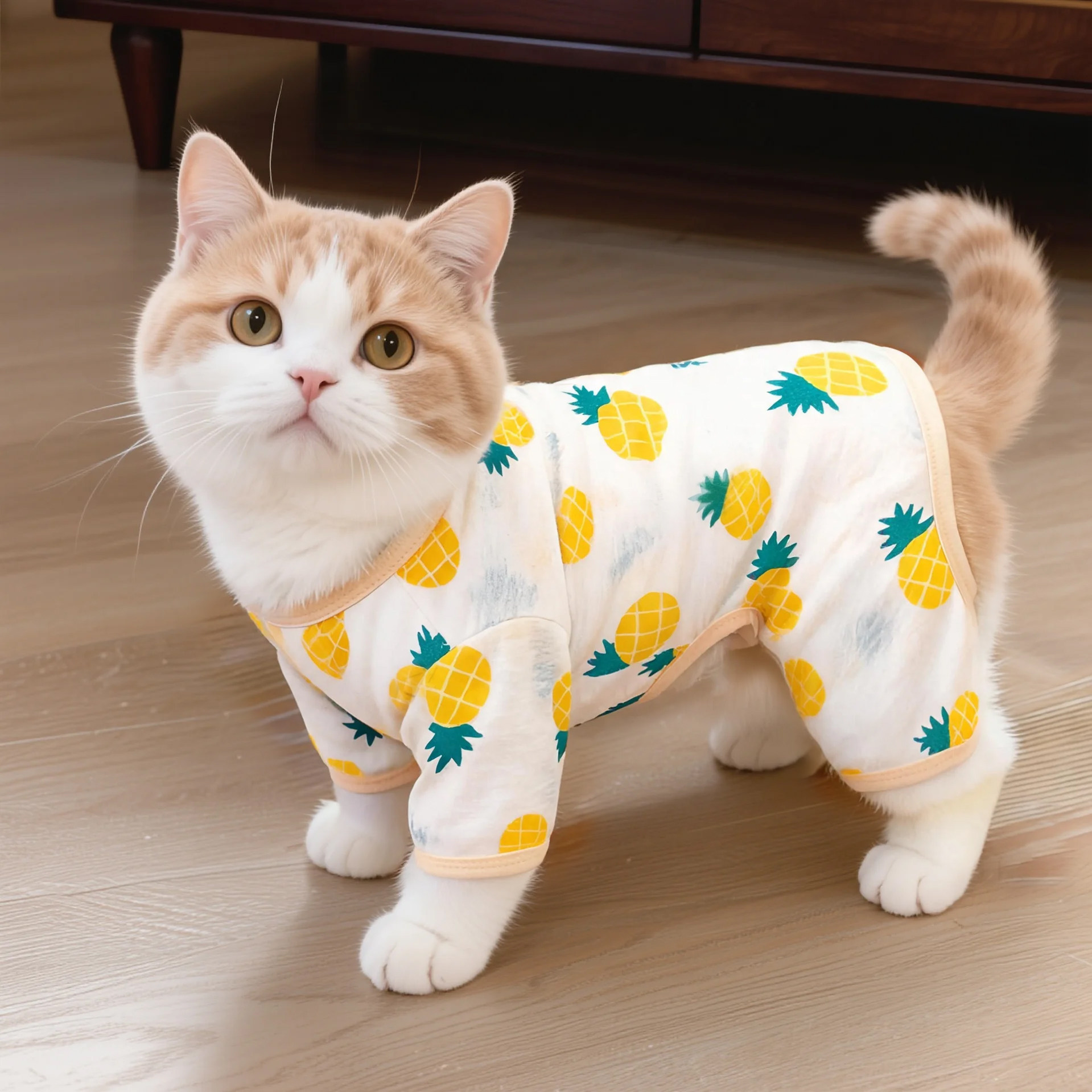 猫咪衣服夏季薄款透气防掉毛防晒四脚衣布偶猫空调服狗狗居家睡衣