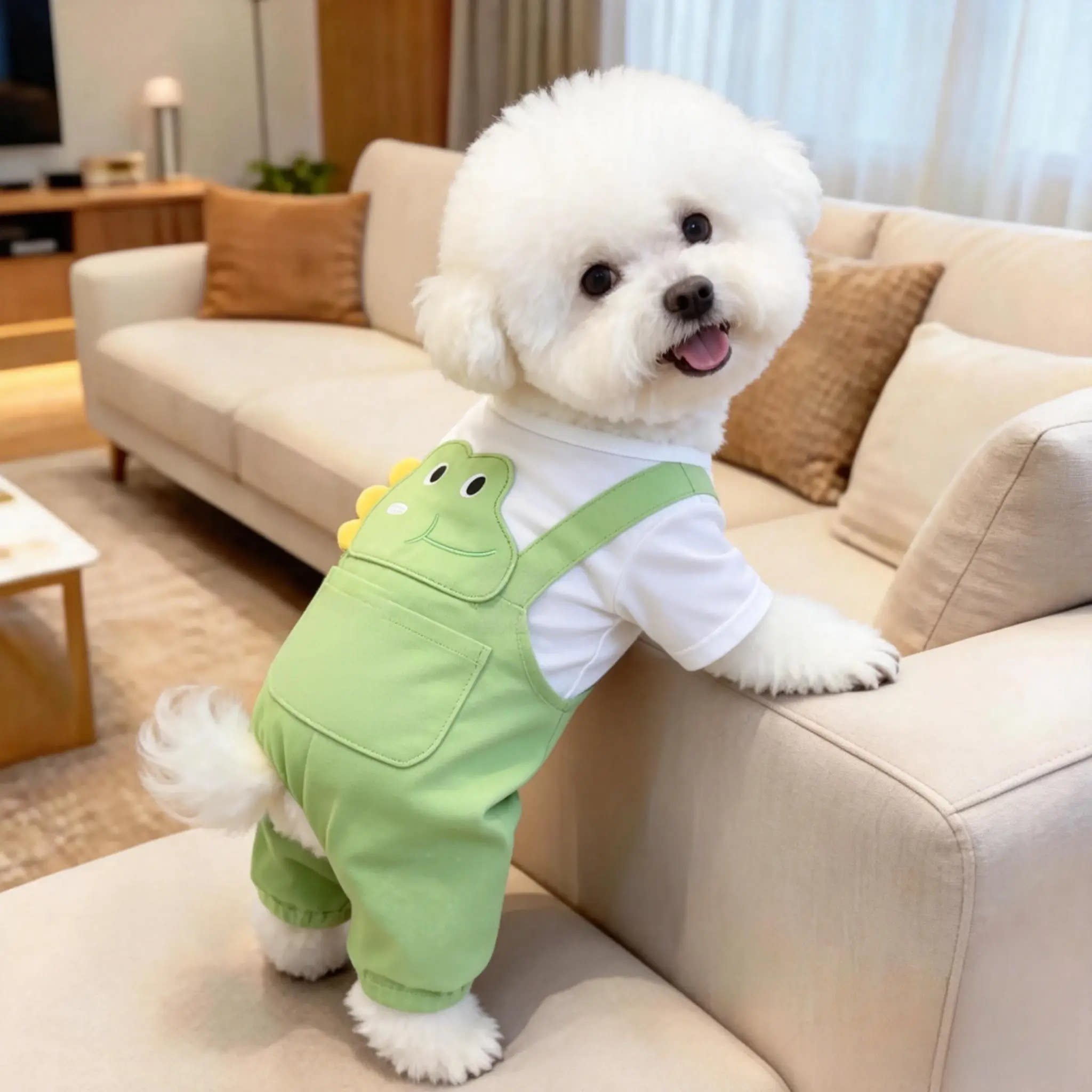 狗狗衣服秋冬装恐龙背带裤泰迪比熊雪纳瑞小型幼犬猫咪宠物四脚衣