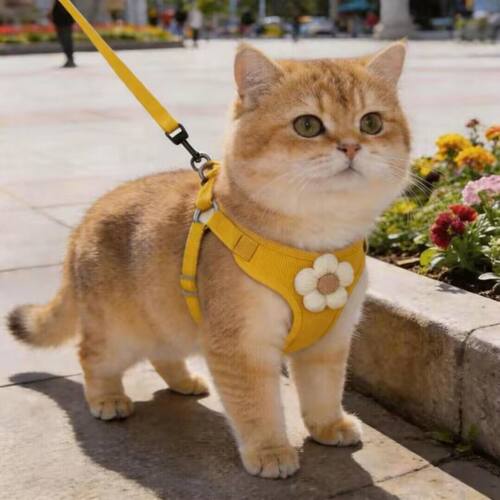 猫咪牵引绳防挣脱背心式胸背外出遛猫可调节狗绳中小型犬宠物专用