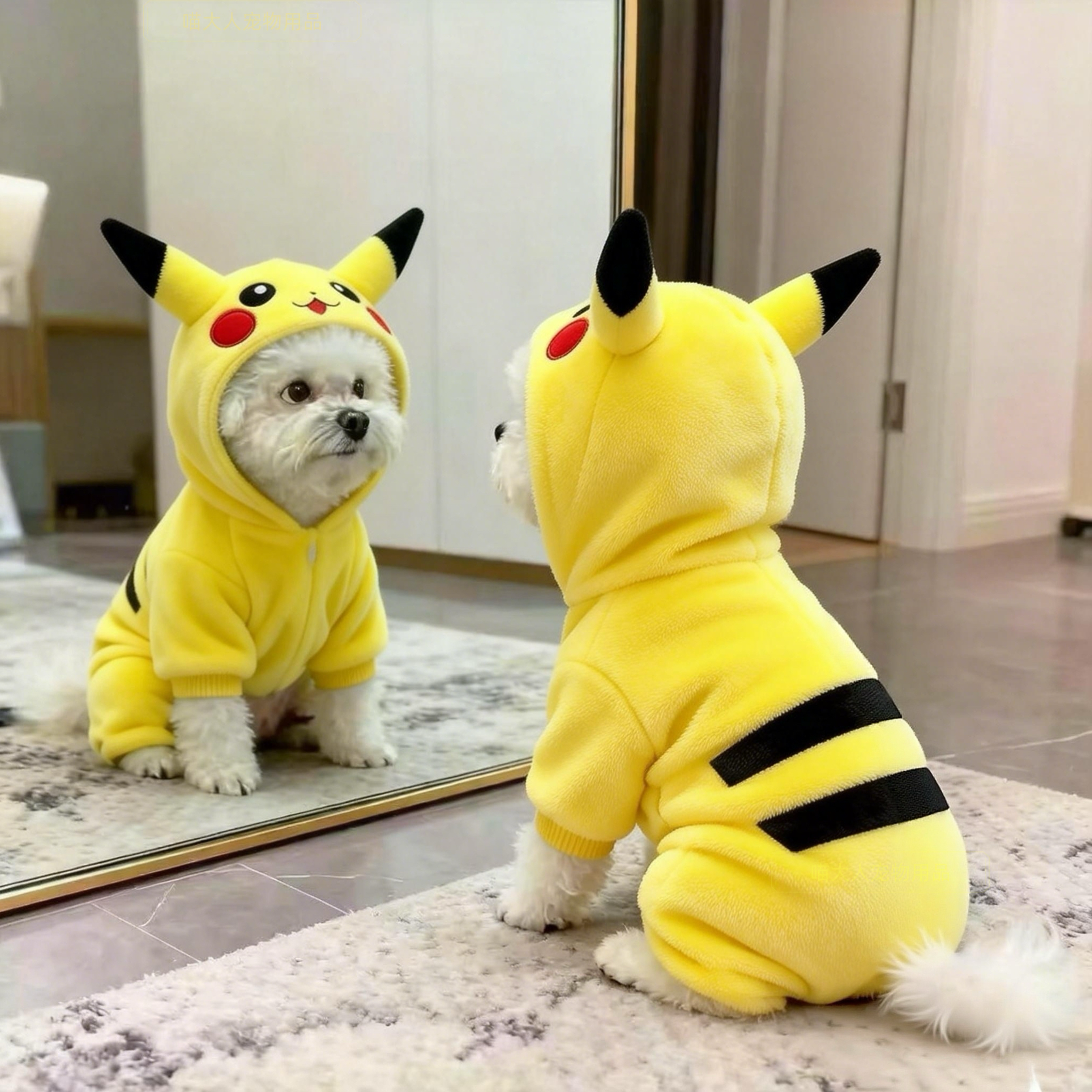 狗狗衣服皮卡丘变身装秋冬款比熊泰迪雪纳瑞小型犬四脚衣猫咪衣服