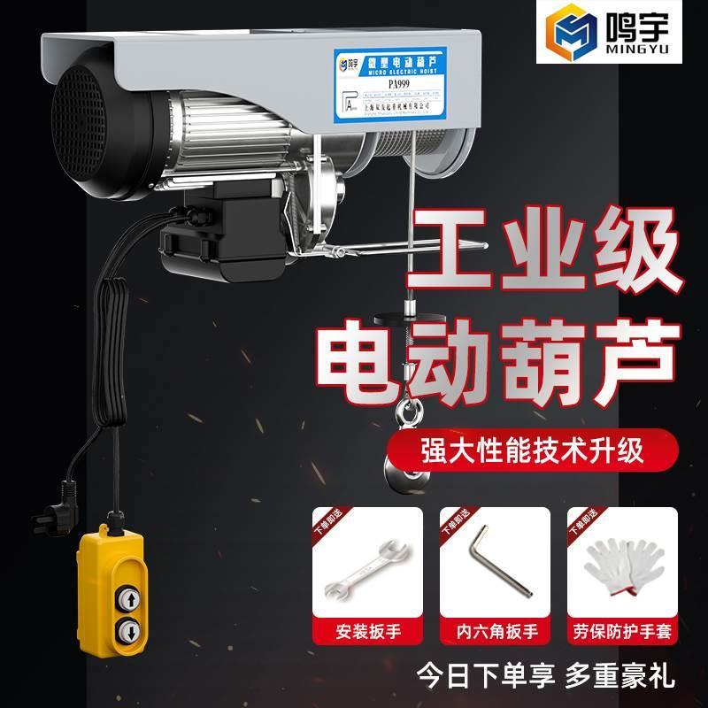 微型电动葫芦220V吊机家用小型升降 上料提升机1/0.8吨卷扬起重机