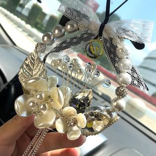 网红车载后视镜吊坠挂饰车装 汽车挂件女神款 饰用品创意高档女车挂
