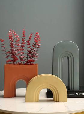 北欧现代艺术几何摆件莫兰迪创意样板房软装玄关电视柜家居装饰品