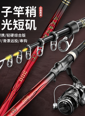 达瓦硬尾矶杆电子夜光小矶竿发光矶钓竿滑漂远投专用小爆炸短节
