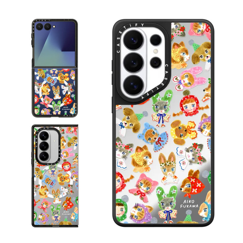 现货CASETiFY梦幻插画糖果脸派对适用三星S25/S26 Ultra手机壳Z Flip7/Z Fold 6/5复古治愈田园可爱保护套s24