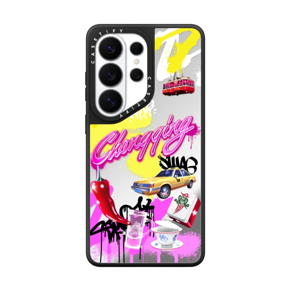 现货CASETiFY重庆城市限定魔幻涂鸦适用三星S25/S26 Ultra手机壳Z Flip7/Z Fold 6/5个性赛博朋克保护套s24+