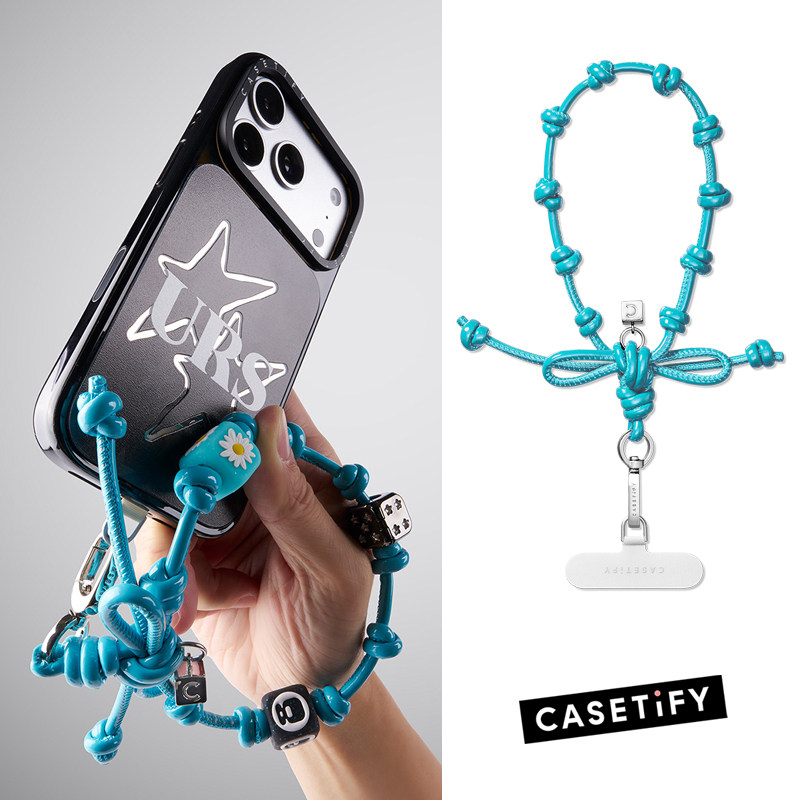 CASETiFY薄荷蓝蝴蝶结手机腕带