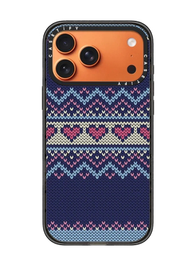 现货CASETiFY蓝色费尔苏格兰针织毛衣适用于苹果iPhone17 pro max手机壳16/15/14复古13小众高端防摔保护套12