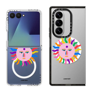 现货CASETiFY宇宙太阳适用于三星Z Flip7/Z Fold 6/5手机壳磁吸创意波谱艺术小众高端透明全包防摔保护套s23