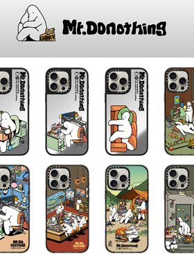 现货CASETiFY艺术家联名Mr.Donothing打工人摸鱼搭子适用苹果iPhone16 pro max磁吸手机壳15/14/13慵懒可爱12