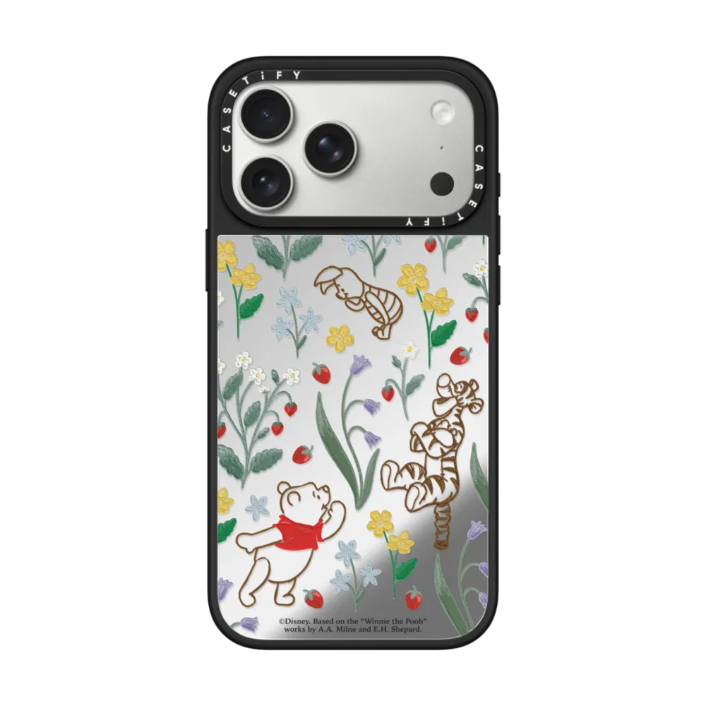现货CASETiFY联名迪士尼小熊维尼刺绣花卉图案适用苹果iPhone17 pro max磁吸手机壳16/15/14童趣13可爱保护套