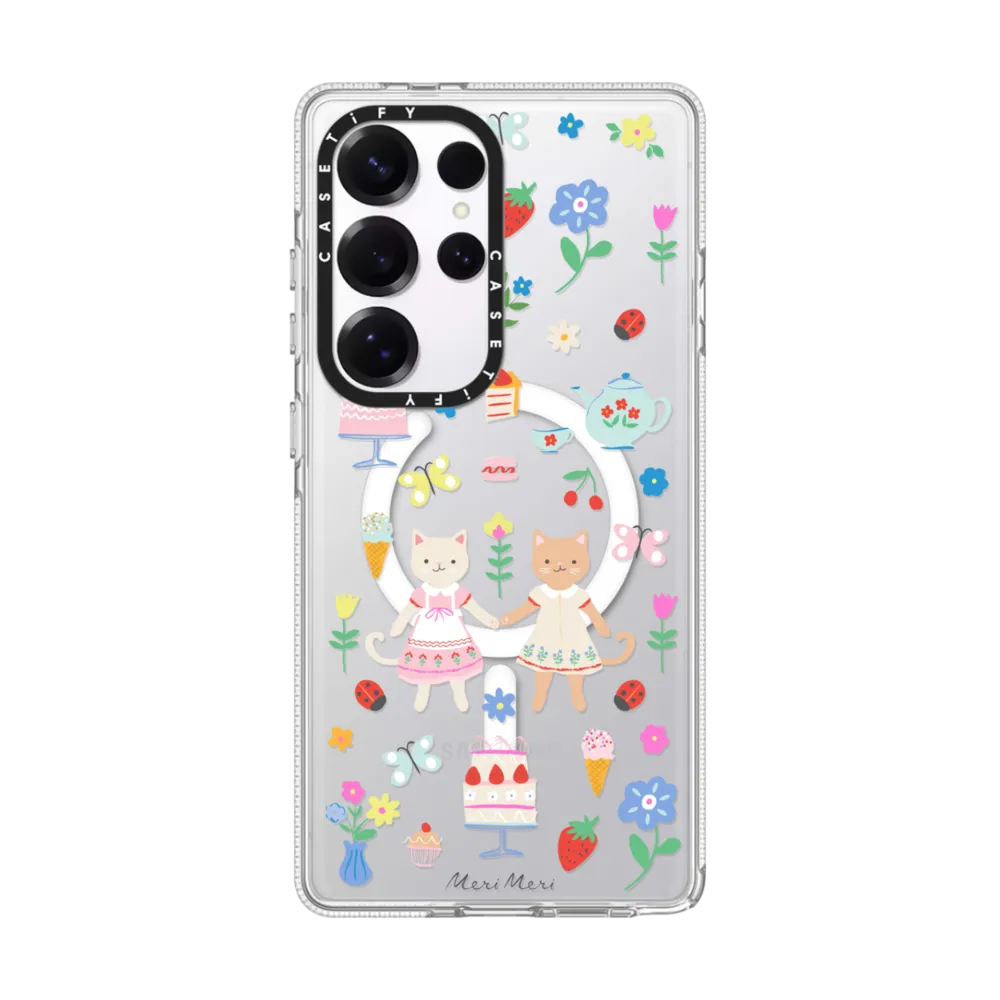 现货CASETiFY联名Meri Meri小猫俱乐部适用于三星S24/S25 Ultra手机壳Z Flip 7/Z Fold 6萌趣动物印花保护套