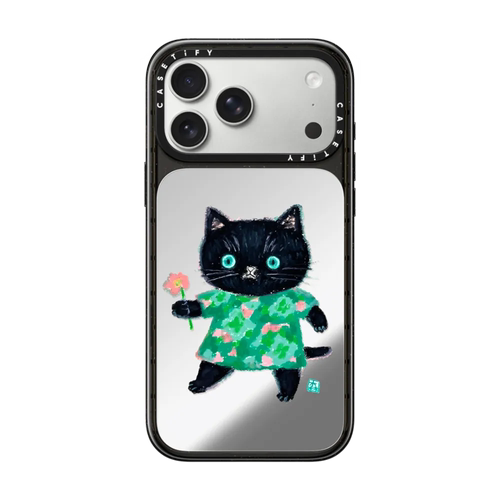 CASETiFY粉花与小黑猫可爱手机壳
