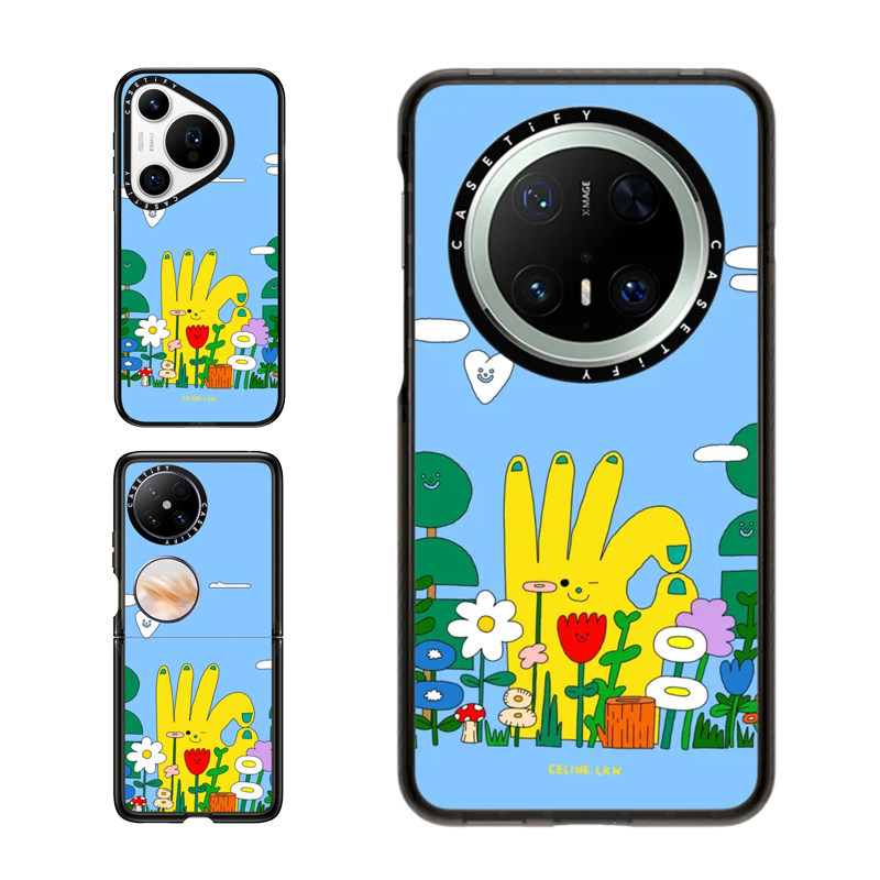 现货CASETiFY我没事适用华为Pura 80 Pro手机壳Ultra/Pocket 2折叠Mate70Pro+创意小众卡通插画艺术保护套p80