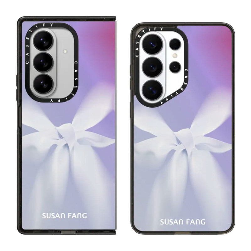 现货CASETiFY联名SUSAN FANG淡紫雾霭适用三星S25/S26 Ultra手机壳Z Fold 7/6/5梦幻蝴蝶结限量款保护套s24+