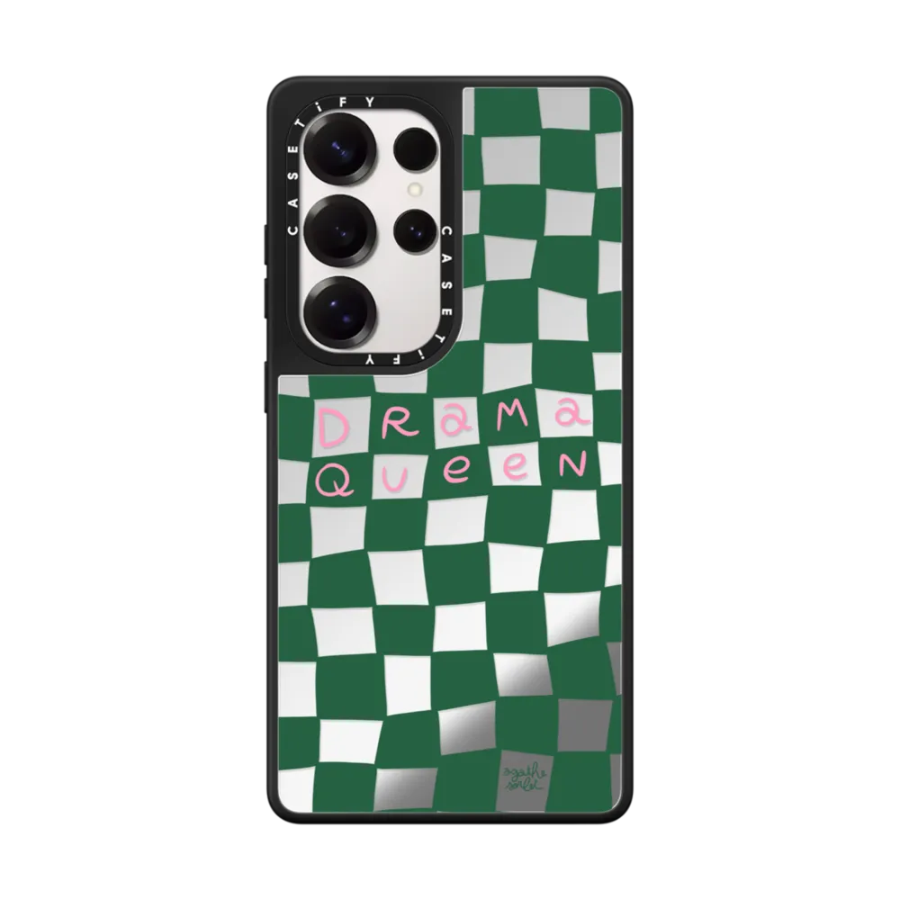 现货CASETiFY戏精绿色棋盘格适用于三星S24/S25 Ultra手机壳Z Fold 6/法国艺术家小众高端全包防摔保护套s23