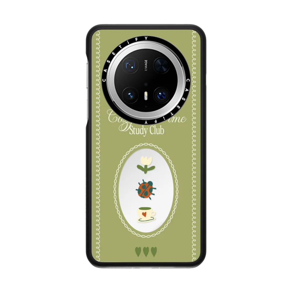 现货CASETiFY温馨茶时学习社适用华为P70 Pro手机壳Ultra/Mate60/70Pro+创意小众轻奢绿色清新全包防摔保护套