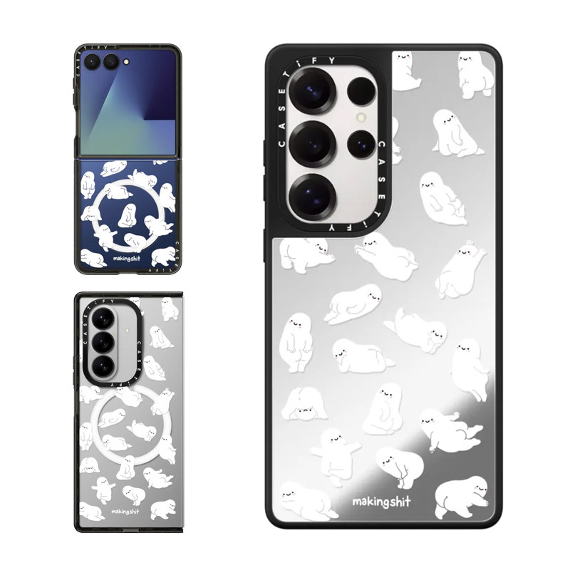 现货CASETiFY调皮可爱BB欢乐适用于三星S24/S25 Ultra手机壳Z Flip7/Z Fold 6/5趣味艺术家透明防摔保护套s23