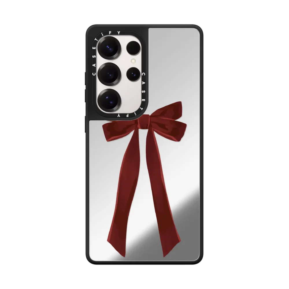 CASETiFY深红色丝带蝴蝶结手机壳