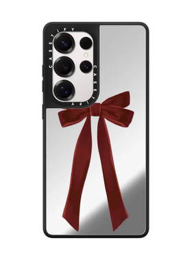 现货CASETiFY深红色丝带蝴蝶结适用三星S24/S25 Ultra手机壳Z Fold 7/6/5时尚潮牌小众高级感圣诞节保护套s23