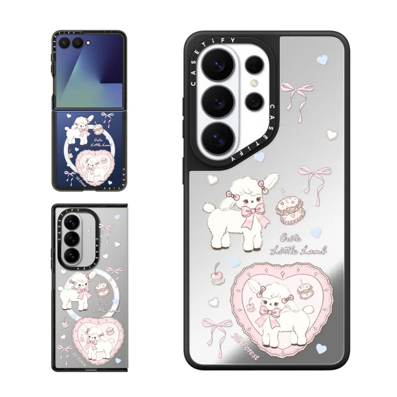 现货CASETiFY森林早报春日咩咩适用三星S25/S26 Ultra手机壳Z Flip7/Z Fold 6/5甜美少女心可爱小羊保护套s24