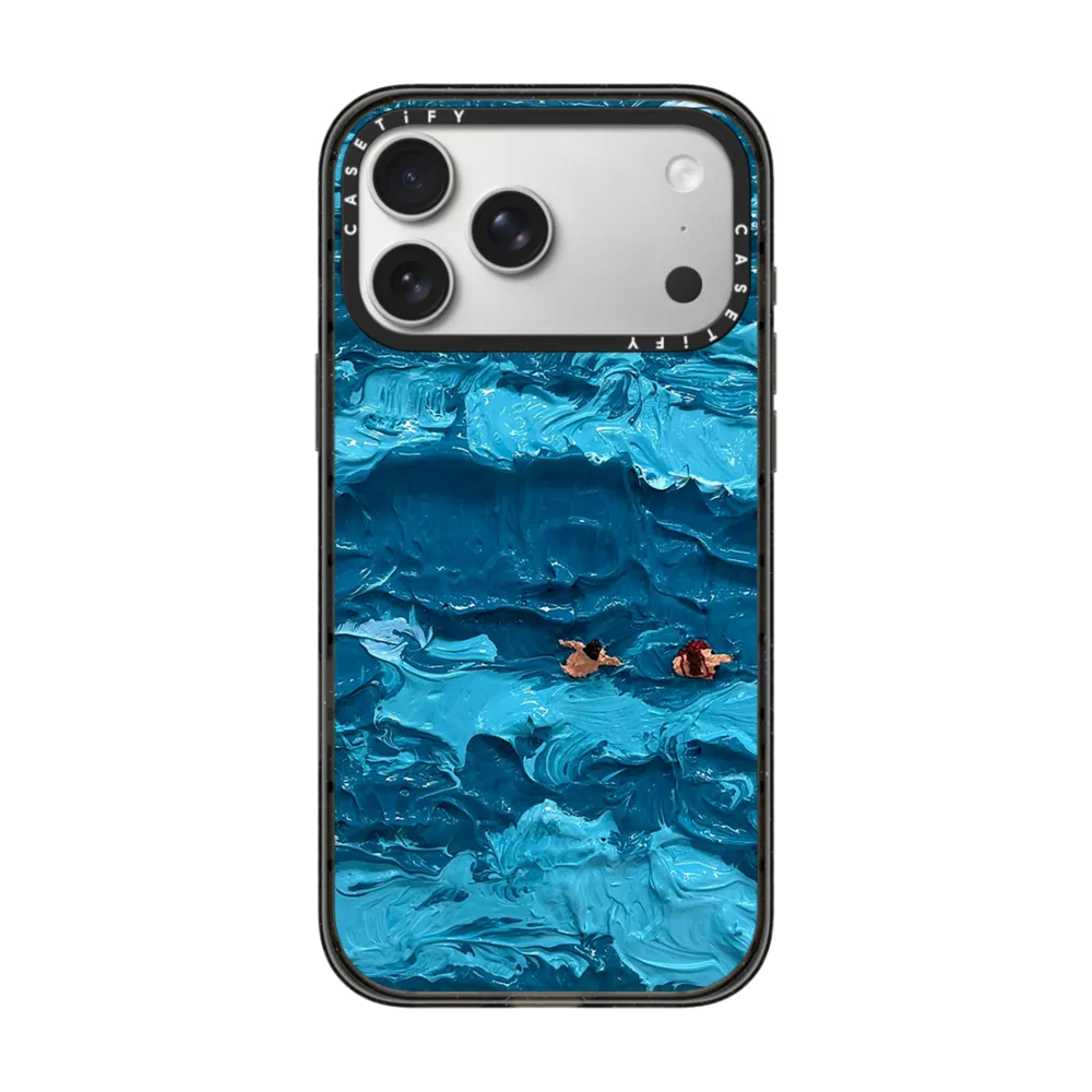 CASETiFY蓝色油彩波浪艺术手机壳
