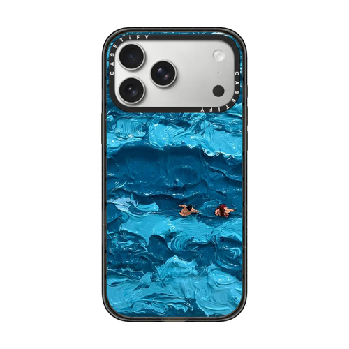 CASETiFY蓝色油彩波浪艺术手机壳
