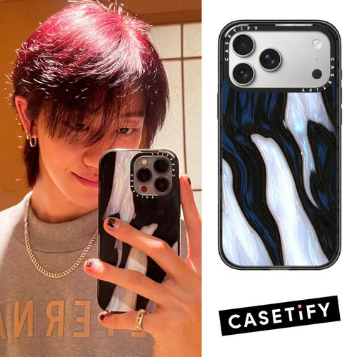 CASETiFY黑蓝大理石纹时尚手机壳