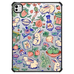 CASETiFY復古兔子花園適用蘋果iPad 13防摔殼Air第3 7代復古ins風M2 Pro12.9寸平板電腦保護套11